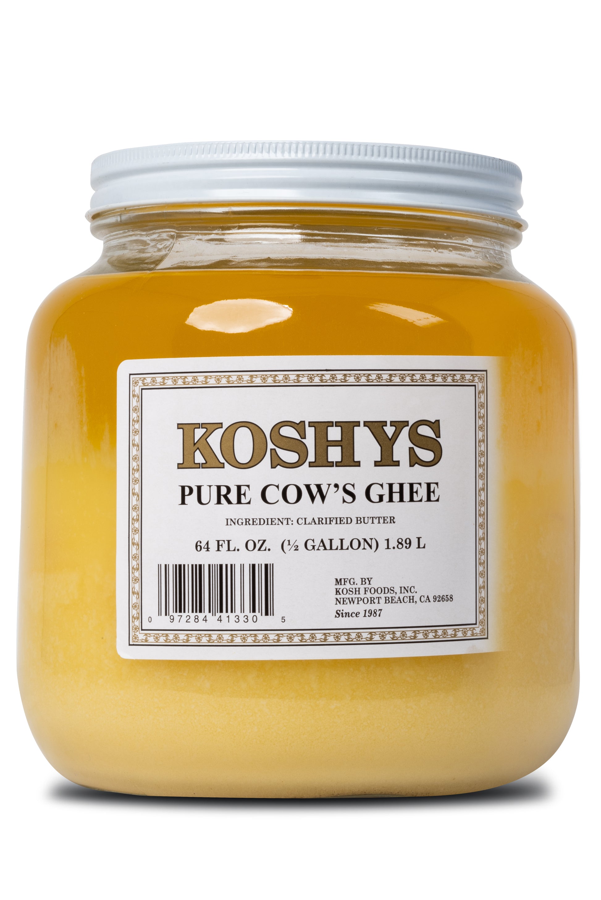 cow's ghee, pure cow's ghee, ghee, clarified butter, 64oz., Koshys, pure ghee